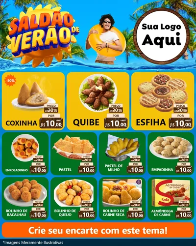 Modelo de Rede Social para Feed Instagram com o tema Saldão de Verão para Salgadaria