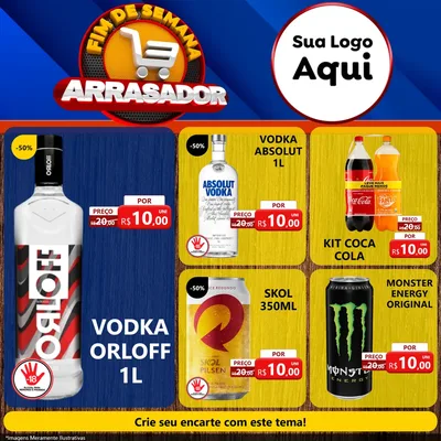 Modelo de Rede Social para Feed Facebook com o tema Fim De Semana Arrasador para Distribuidora de bebidas