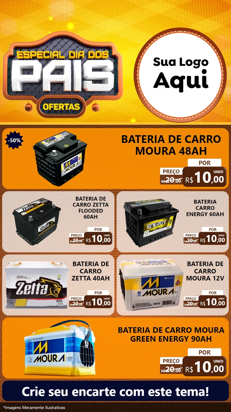 Modelo de TV para TV Vertical com o tema Especial Dia dos Pais para Baterias Elétricas