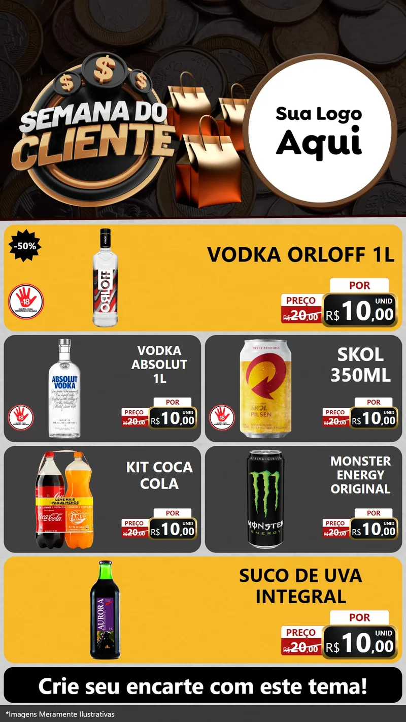 Modelo de TV para TV Vertical com o tema Semana do Cliente para Distribuidora de bebidas