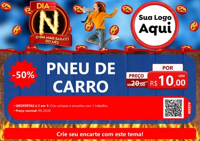 Modelo de Cartaz para Cartaz A4 Horizontal com o tema Dia N - O Dia Mais Barato Do Mês para Auto peças