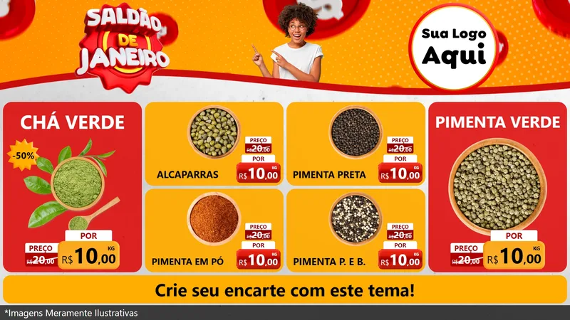 Modelo de TV para TV Horizontal com o tema Saldão de Janeiro para Produtos Naturais