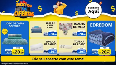 Modelo de TV para TV Horizontal com o tema Sextou de Ofertas para Cama, Mesa e Banho