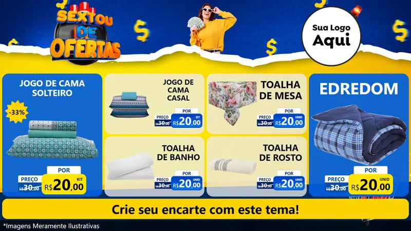 Modelo de TV para TV Horizontal com o tema Sextou de Ofertas para Cama, Mesa e Banho