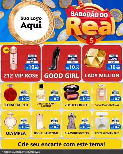 Modelo de Rede Social para Feed Instagram com o tema Sabadão do Real para Perfumes