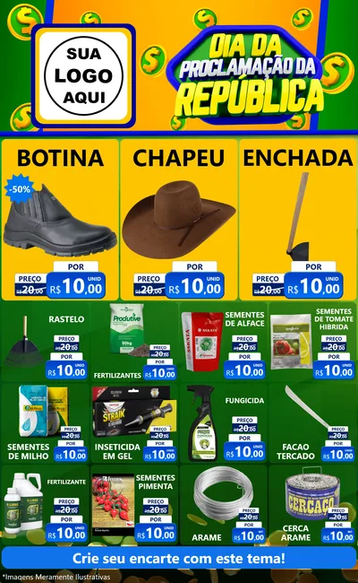 Modelo de Encarte para Encarte Grande com o tema Dia Da Proclamação da República para Agropecuária