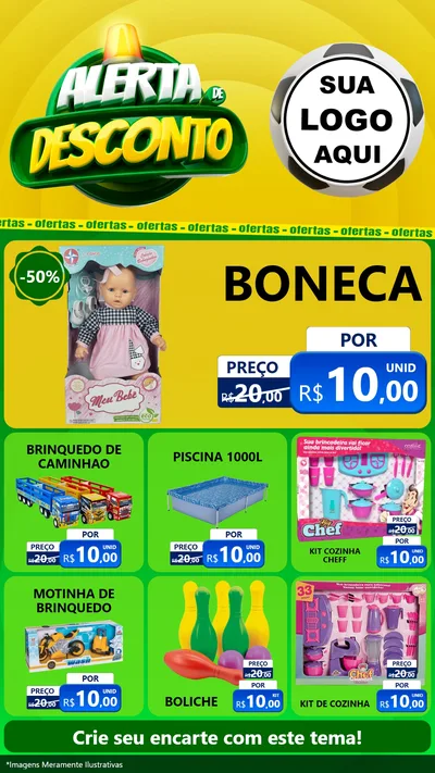 Modelo de Rede Social para Stories com o tema Alerta de Desconto para Brinquedos