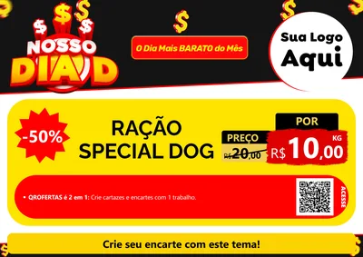 Modelo de Cartaz para Cartaz A4 Horizontal com o tema Nosso Dia D para Pet Shop