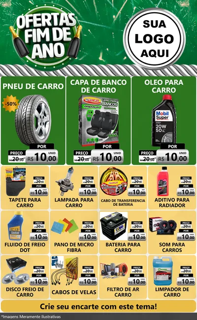 Modelo de Encarte para Encarte Grande com o tema Ofertas Fim de Ano para Auto peças