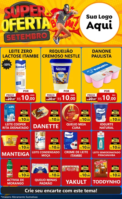 Modelo de Encarte para Encarte Grande com o tema Super Oferta Setembro para Frios e Laticínios