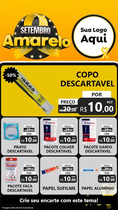 Modelo de Rede Social para Stories com o tema Setembro Amarelo para Embalagens