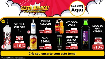Modelo de TV para TV Horizontal com o tema Sexta Maluca! para Distribuidora de bebidas