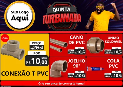 Modelo de Encarte para Encarte A4 Horizontal com o tema Quinta Turbinada para Tubos e conexões
