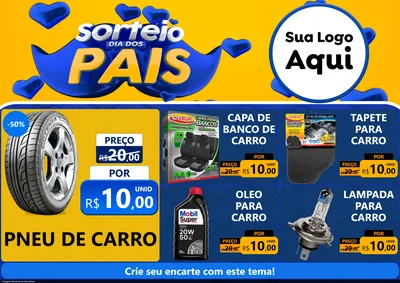 Modelo de Encarte para Encarte A4 Horizontal com o tema Sorteio Dia dos Pais para Auto peças