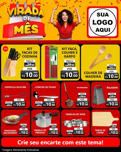 Modelo de Rede Social para Feed Instagram com o tema Virada de Mês para Utilidades Domésticas