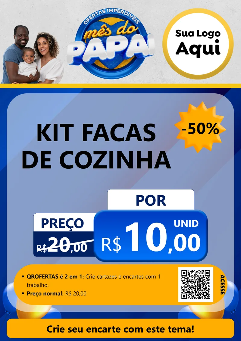 Modelo de Cartaz para Cartaz A4 Vertical com o tema Ofertas Imperdíveis Mês Do Papai para Utilidades Domésticas