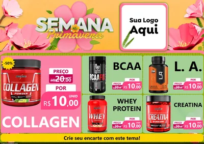 Modelo de Encarte para Encarte A4 Horizontal com o tema Semana da Primavera para Suplementos alimentares