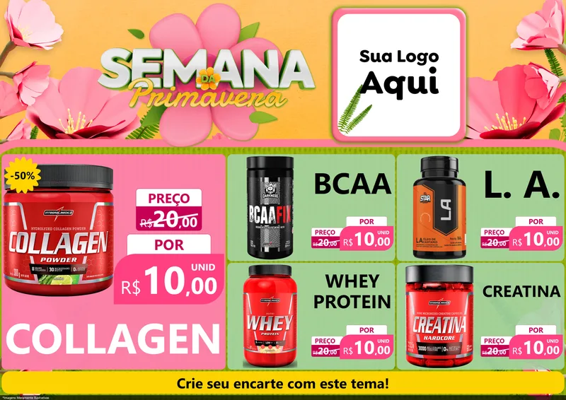 Modelo de Encarte para Encarte A4 Horizontal com o tema Semana da Primavera para Suplementos alimentares