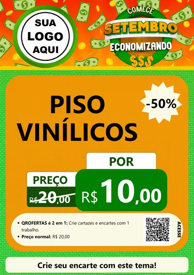 Modelo de Cartaz para Cartaz A4 Vertical com o tema Comece Setembro Economizando para Material para Construção