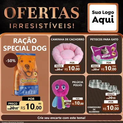 Modelo de Rede Social para Feed Facebook com o tema Ofertas Irresistíveis! para Pet Shop