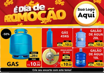 Modelo de Encarte para Encarte A4 Horizontal com o tema É Dia De Promoção para Água e gás