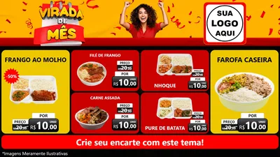 Modelo de TV para TV Horizontal com o tema Virada de Mês para Restaurante