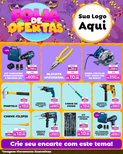 Modelo de Rede Social para Feed Instagram com o tema Folia de Ofertas para Maquinas e Ferramentas