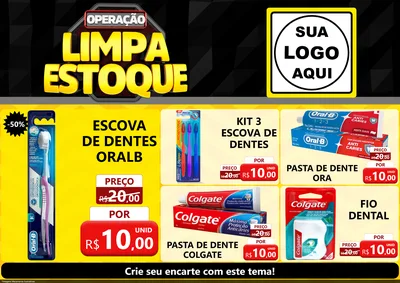 Modelo de Encarte para Encarte A4 Horizontal com o tema Operação Limpa Estoque para Higiene Pessoal