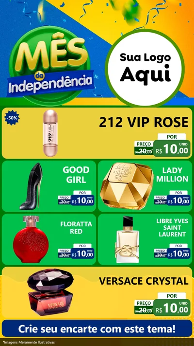 Modelo de TV para TV Vertical com o tema Mês da Independência para Perfumes