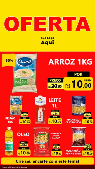 Modelo de Rede Social para Stories com o tema OFERTA - Vermelho Cartaz para Supermercado