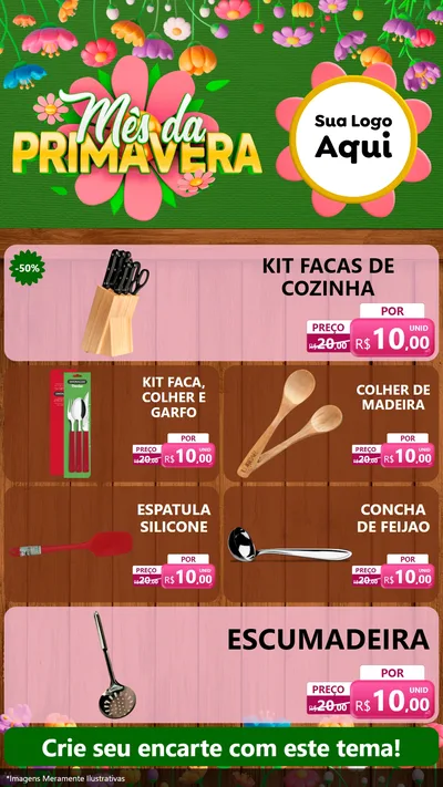 Modelo de TV para TV Vertical com o tema Mês da Primavera para Utilidades Domésticas