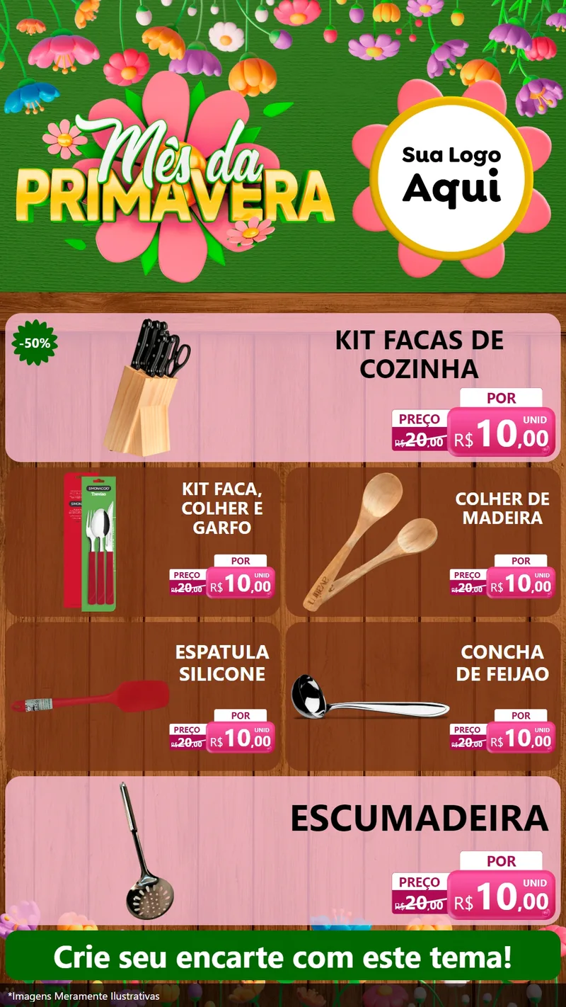 Modelo de TV para TV Vertical com o tema Mês da Primavera para Utilidades Domésticas