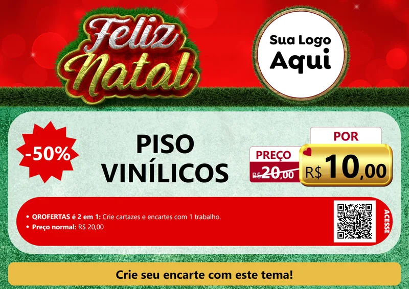 Modelo de Cartaz para Cartaz A4 Horizontal com o tema Feliz Natal para Material para Construção