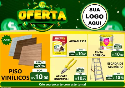 Modelo de Encarte para Encarte A4 Horizontal com o tema Oferta para Material para Construção