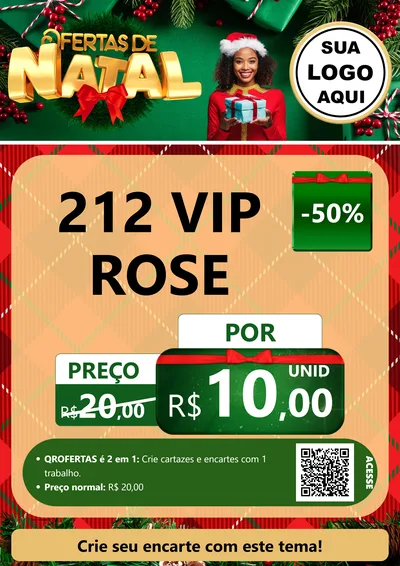 Modelo de Cartaz para Cartaz A4 Vertical com o tema Ofertas de Natal para Perfumes