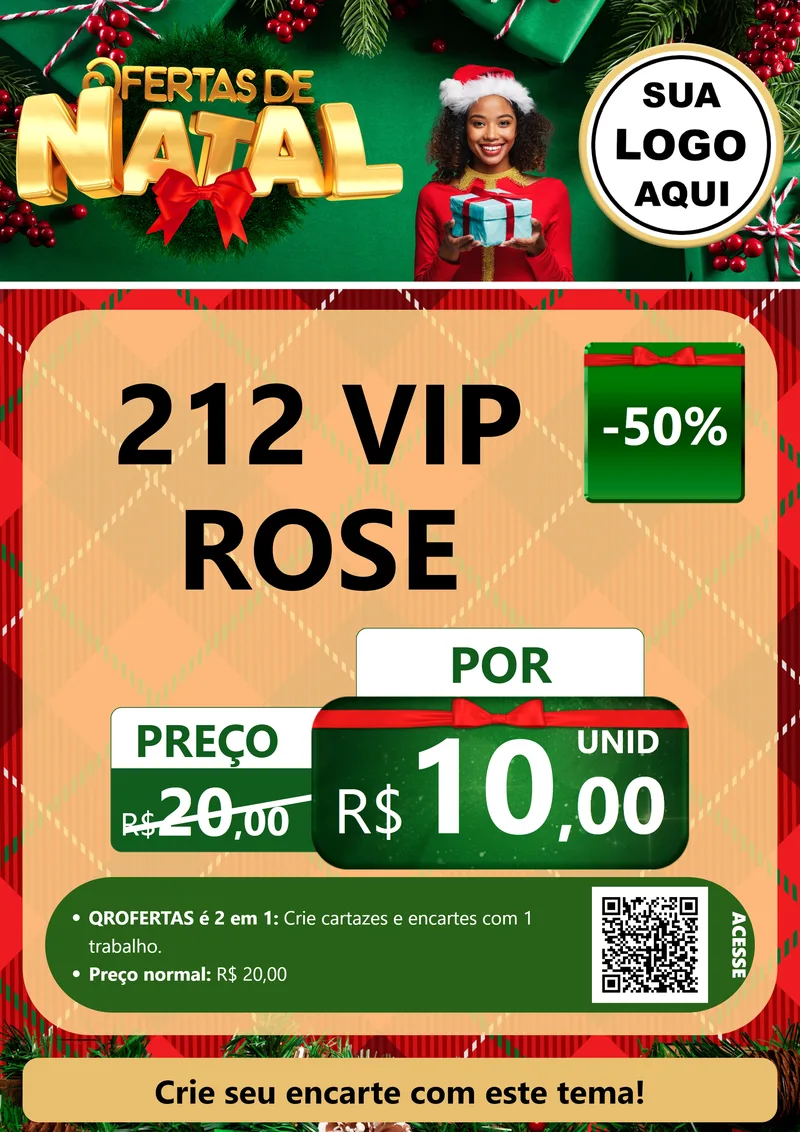 Modelo de Cartaz para Cartaz A4 Vertical com o tema Ofertas de Natal para Perfumes