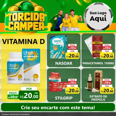Modelo de Rede Social para Feed Facebook com o tema Torcida Campeã - Copa para Farmácia