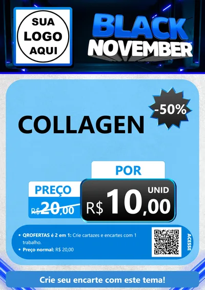 Modelo de Cartaz para Cartaz A4 Vertical com o tema Black November para Suplementos alimentares