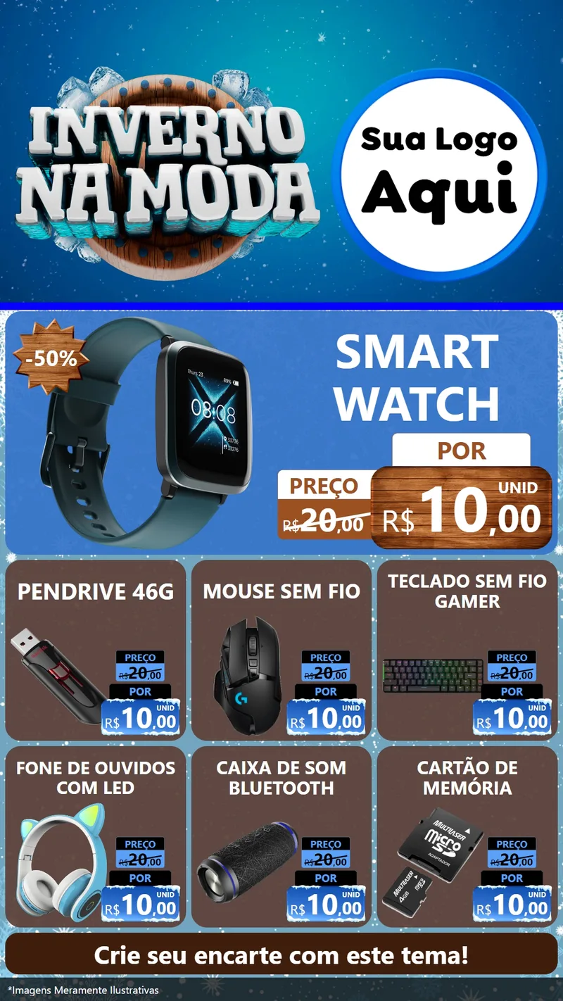Modelo de Rede Social para Stories com o tema Inverno na Moda para Informática