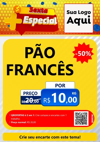 Modelo de Cartaz para Cartaz A4 Vertical com o tema Sexta Mais Especial para Padaria