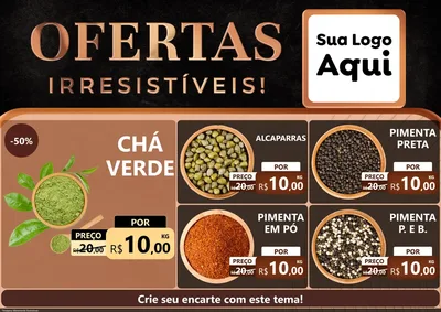 Modelo de Encarte para Encarte A4 Horizontal com o tema Ofertas Irresistíveis! para Produtos Naturais