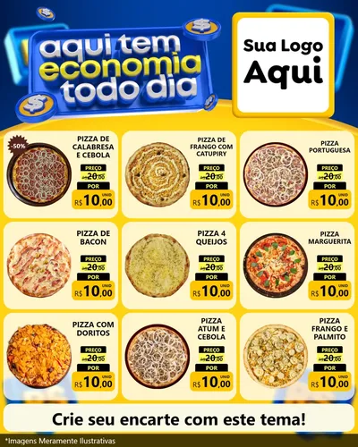 Modelo de Rede Social para Feed Instagram com o tema Aqui Tem Economia Todo Dia para Pizzaria