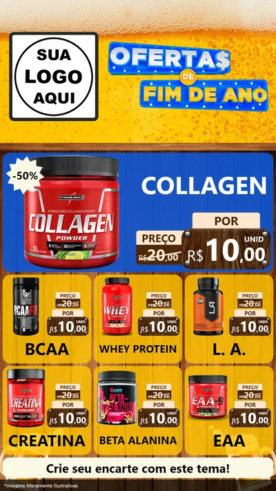 Modelo de Rede Social para Stories com o tema Ofertas de Fim de Ano para Suplementos alimentares