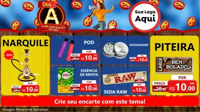 Modelo de TV para TV Horizontal com o tema Dia A - O Dia Mais Barato Do Mês para Tabacaria