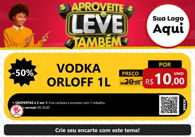 Modelo de Cartaz para Cartaz A4 Horizontal com o tema Aproveite e Leve Também para Distribuidora de bebidas