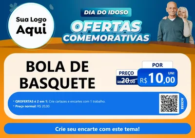 Modelo de Cartaz para Cartaz A4 Horizontal com o tema Dia do Idoso