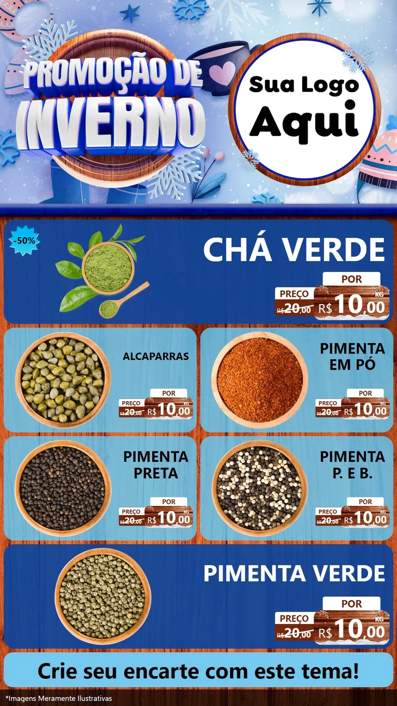 Modelo de TV para TV Vertical com o tema Promoção de Inverno para Produtos Naturais