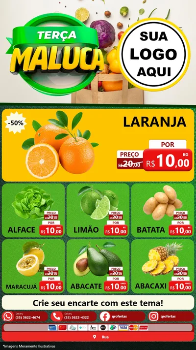 Modelo de Rede Social para Stories com o tema Terça Maluca - Hortifrúti para Hortifrúti