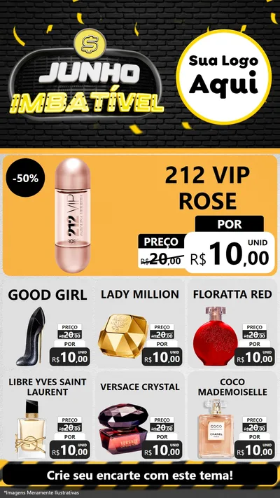 Modelo de Rede Social para Stories com o tema Junho Imbatível para Perfumes