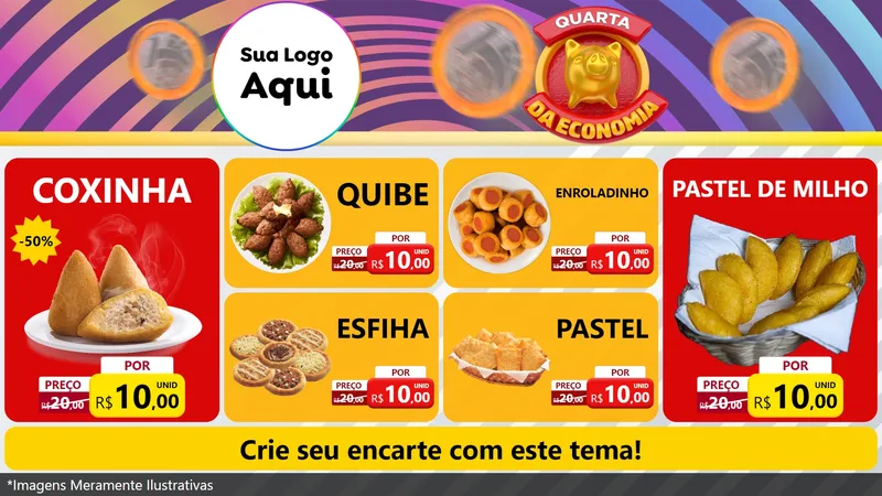 Modelo de TV para TV Horizontal com o tema Quarta da Economia para Salgadaria